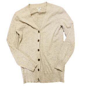 J. Crew Cardigan Sweater Women’s XXS Gray Wool Blend Button Up Long Sleeve Soft